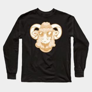 Aries zodiac sign cool funny beige sunglasses Long Sleeve T-Shirt